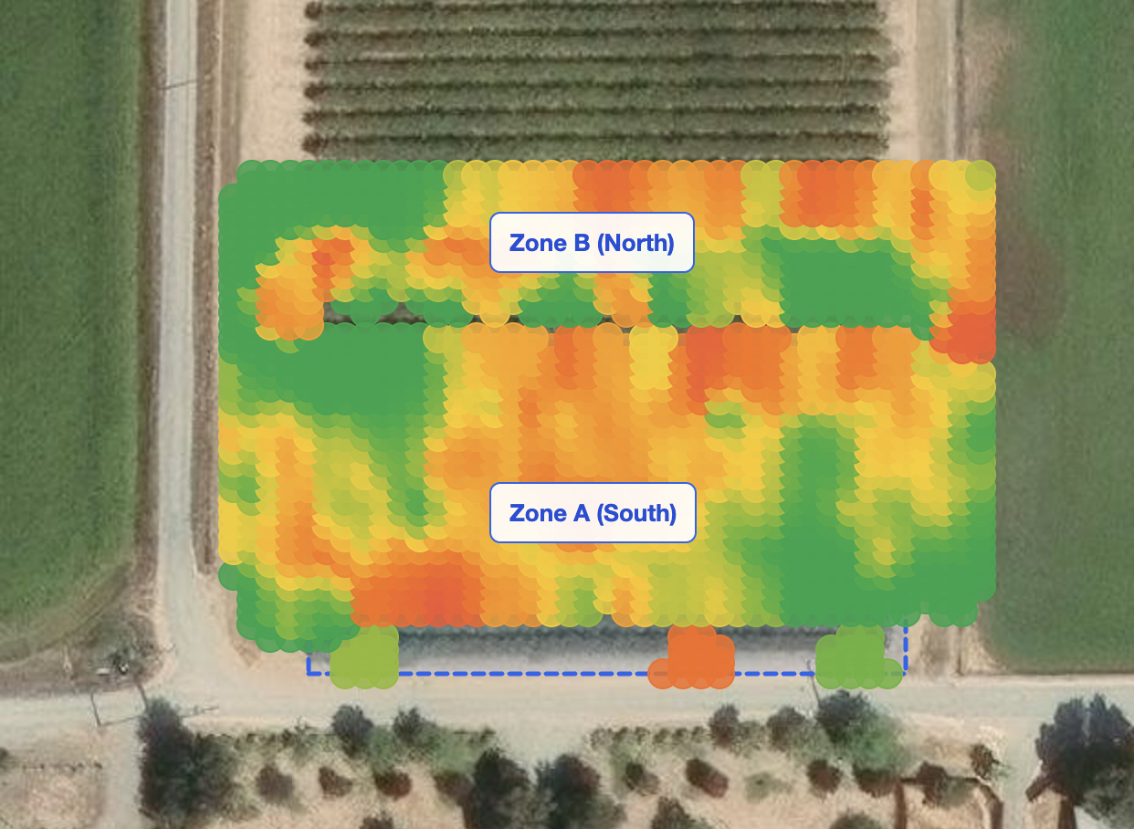 Live yield map in the Telemag dashboard